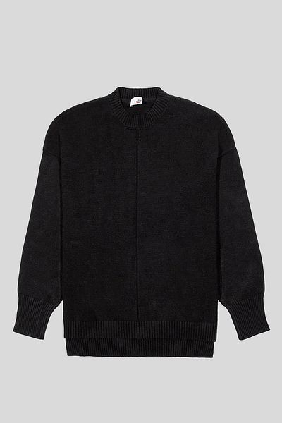 GMG FIRENZE Women's Crew Neck Slit Sweater