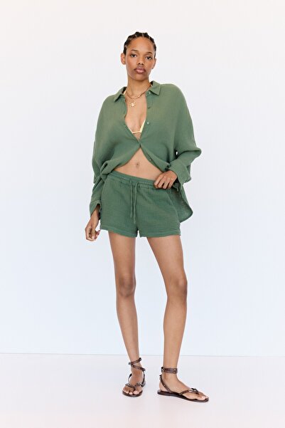 Pull & Bear Oversize dokulu şort