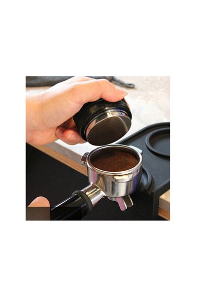 motor starter Double coffee tamper, WALALLA, Stainless steel/Aluminum, Adjustable depth, 53 mm, Black