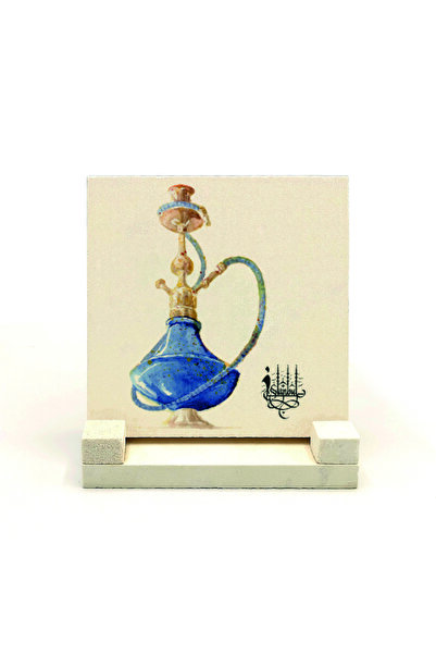 Souvenest İstanbul Nargile Baskılı Doğaltaş Masaüstlük 10x10 Krt-58