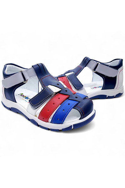 BEEBRON صنادل للأولاد لتقويم العظام من سلسلة كايمان Cym2404p أزرق داكن وأبيض ...