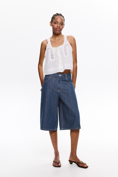 Pull & Bear Düşük bel straight fit jorts