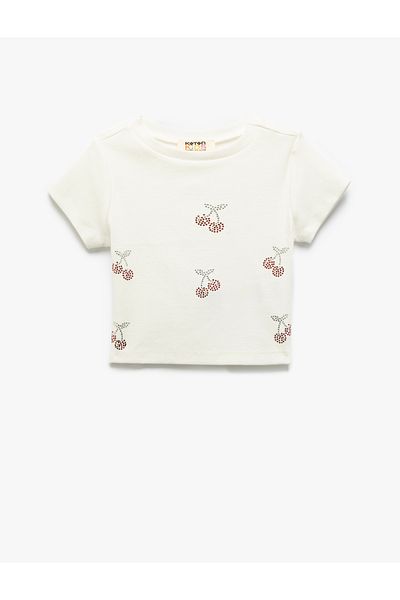 Koton Beige Short Sleeve T-Shirt