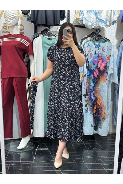 Favv Club V-Necklace Strapy Pattern Viscosse Dress