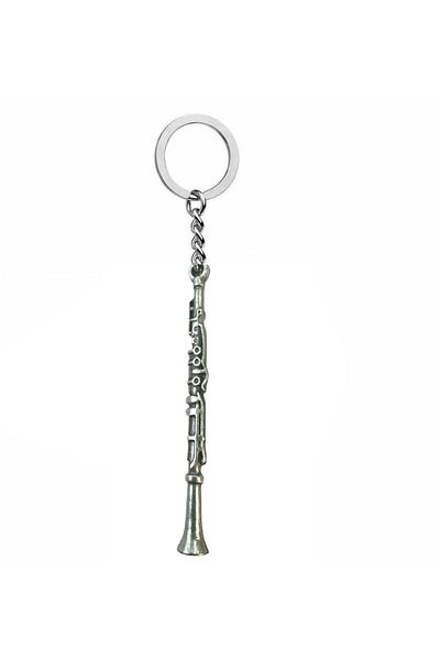 Herşey Nota Metal Keychain with Clarinet Musical Instrument – Unisex Instrument Figured Accessory