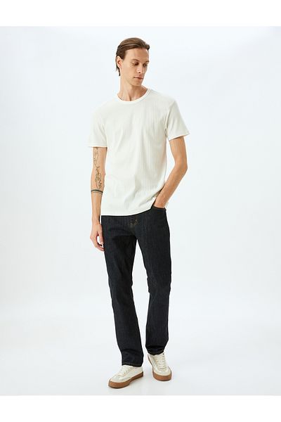 Koton White Crew Neck T-Shirt