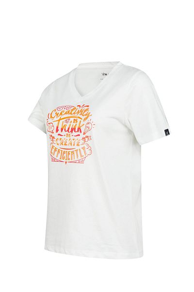 2AS Tricou pentru femei cu decolteu în V cu imprimeu Alone 411