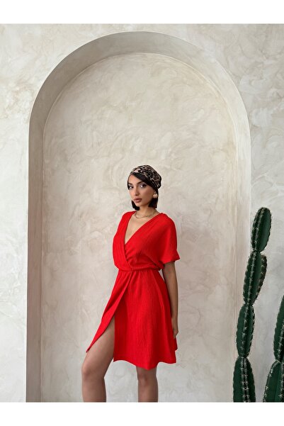 Miss Prova Double Breasted Collar Waist Sitting Short Sleeve Dress Misselb9093