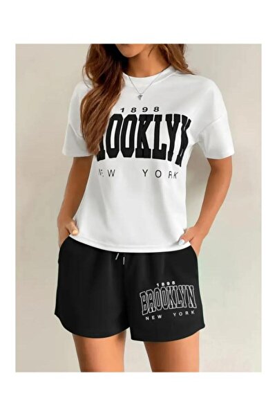 Women's Printed T-shirt and Shorts Bottom Top Set