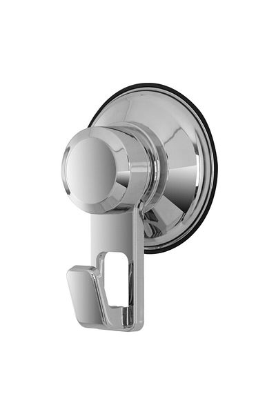 Italbox Bathroom hooks with large suction cup, silver, 8 cm