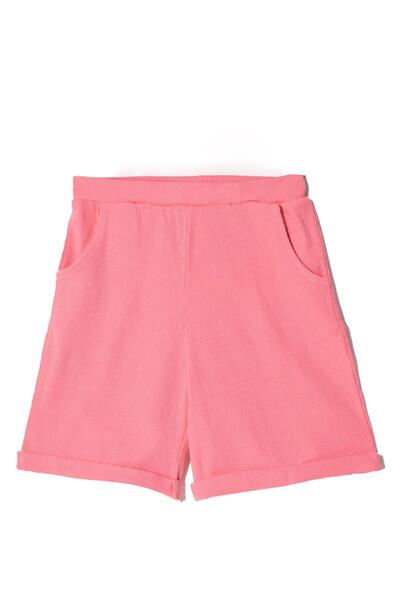 zepkids Fitilli Pembe Turuncu Koyu Lila Renk 3'lü Set Kız Çocuk Şort