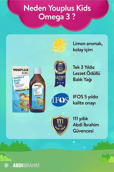 Youplus Kids Omega 3 150 ml Syrup 3 Pieces