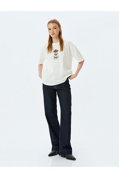Koton Beige Oversized T-Shirt
