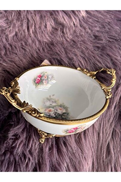 ROSSEV Antique Kulplu Yuvarlak Kase 20cm
