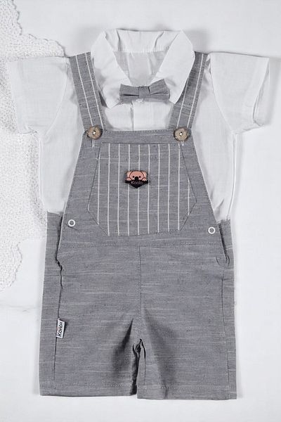 minuma Baby Boy Bow Tie Linen Salopet 9/18 Months 430344