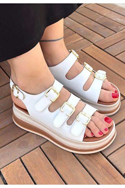 Erbilden Jatay White Skin Sandals