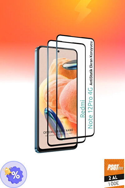 PSGT 2 Adet Xiaomi Redmi Note 12 Pro 4G Tam Kaplayan Anti Statik Temperli Kır...