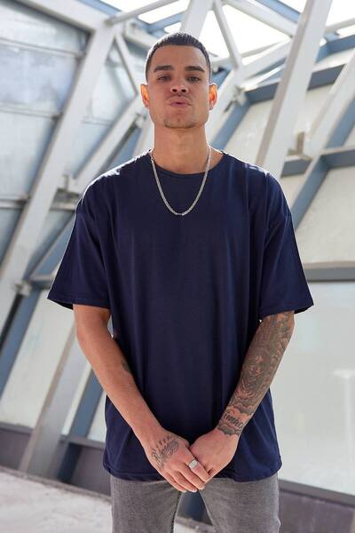 YRN COLLECTION Tricou oversize pentru bărbați, simplu, de bază, fără imprimeu...