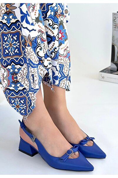 Erbilden Rewat Blue Skin Heeled Shoes