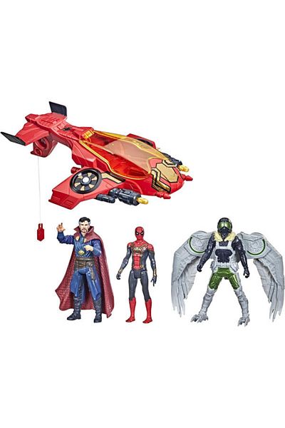 Hasbro Marvel Studios Spider-Man, Spider Escape Jet Playset with 3 Figures