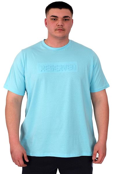 ModeXL Fashion XL Plus Size Men's T-Shirt Crew Neck Reseve U25017 Turquoise