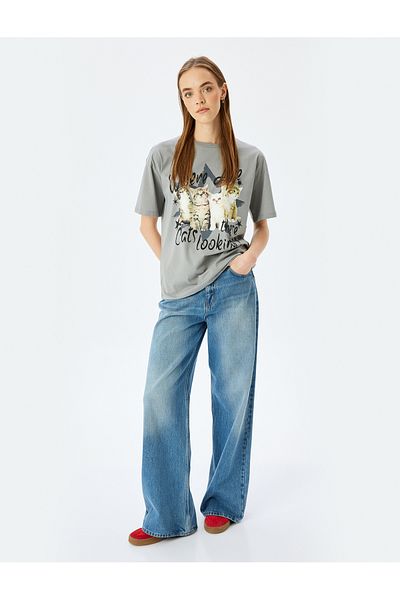 Koton Gray Printed T-Shirt