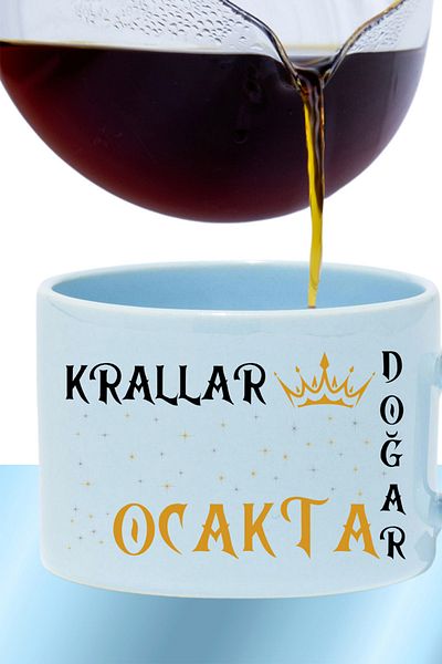 qoeuyl boutique Kings Are Born This Month Printed Spouse Dear Father Special Day Gift Rectangular Handle Pastel Blue Cup