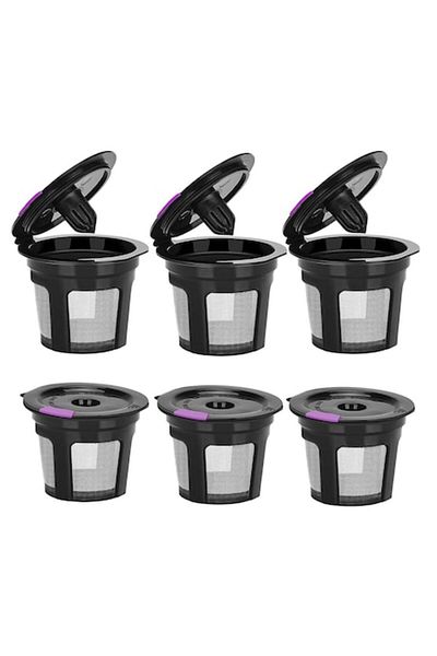 motor starter Set 6 Capsule Cafea Reincarcabile, Compatibil cu Keurig 2.0 1.0, Negru