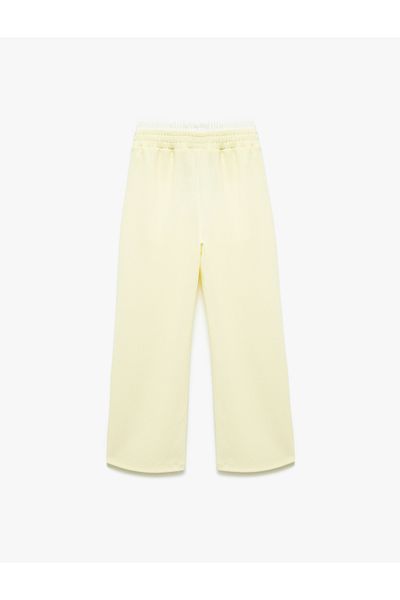Koton Basic Wide-Leg Pants with Tie-Up Waist