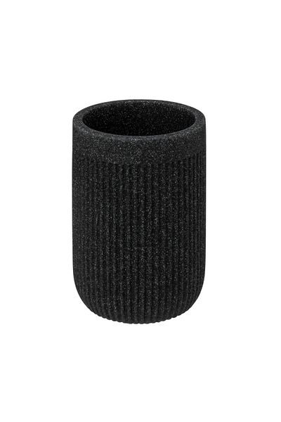 5 five simply smart Onyx toothbrush holder, resin, black, 7 x 10.7 cm