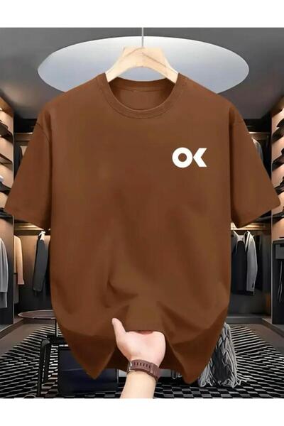 PERISENSE تي شيرت أساسي مطبوع عليه نص سهم