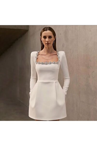 Feyz Store Taş İşlemeli Mini Elbise