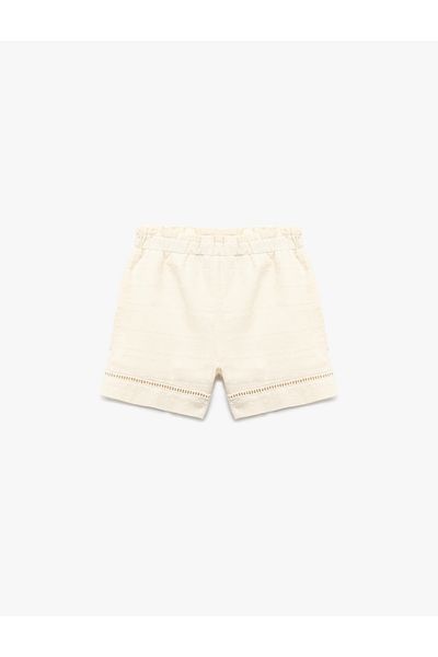 Koton Cotton Elastic Waist Mini Shorts