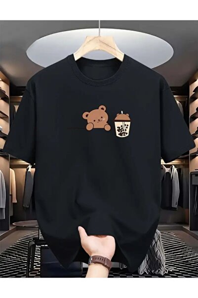 YRN COLLECTION تي شيرت أساسي مطبوع عليه دمية دب