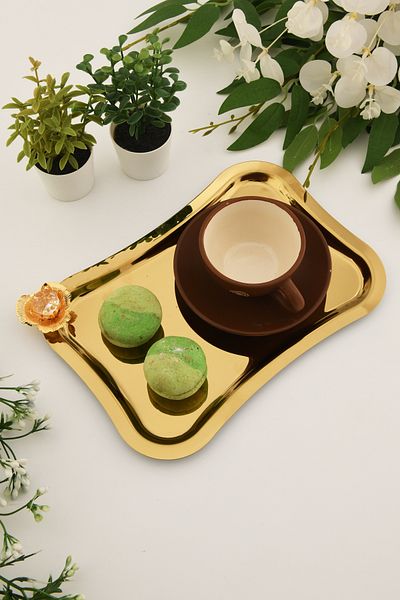 AKSESUAR EVRENİ Naldo Italian Model Gold with Stone Details 1 Presentation Tray Gold