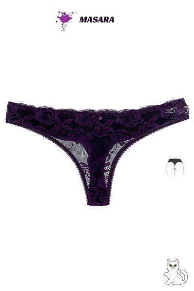 MİSTİRİK Masara Model Comfortable Stylish Lace String Women's Panties Purple Color