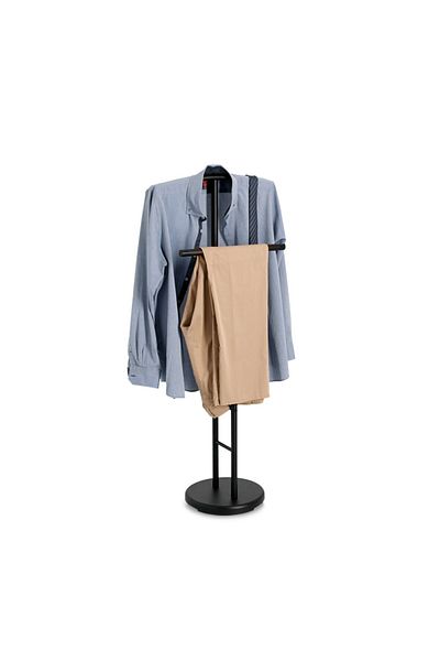 zeller Black Valet suit stand, metal, black, 46 x 28 x 114 cm