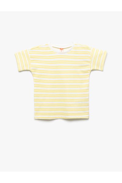 Koton Cotton Short Sleeve Crew Neck Stripe T-Shirt