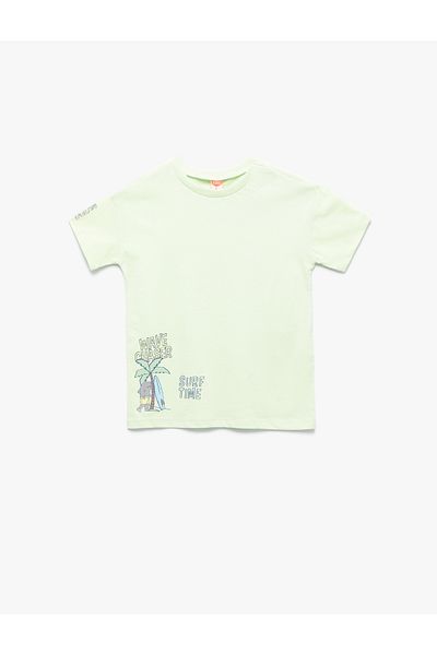 Koton Printed Short Sleeve Crew Neck Cotton T-Shirt