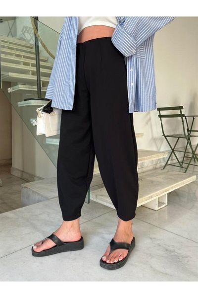 Modayakamoz New Season Women's Crepe Fabric Large Size Balloon Casual Pants