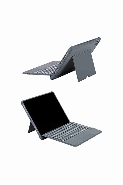 Fuchsia iPad Air 11 Uyumlu 4/5 Nesil M2/M3 Ledli 360° Manyetik Standlı Touchpadli Katanya Klavyeli Kılıf
