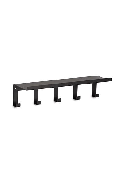 zeller Suport haine Saar, metal, negru, 5 cârlige, 40 x 11 x 10,4 cm
