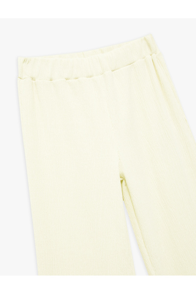 Koton Viskon Karışımlı Beli Lastikli Geniş Paça Pantolon