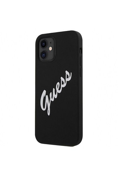 Guess Guess Vintage White Script Protective Case for Apple iPhone 12 mini, Black