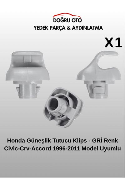 DOĞRU TİCARET AUTO PARTS Honda Civic Crv Accord Sun Visor Retainer Clip Gray Color 1996-2011 Model Compatible
