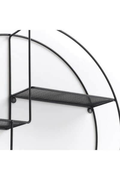 zeller Okrúhla čierna polica, oceľ, Ø 55 x 12 cm