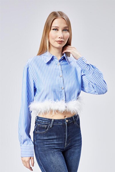 HomeStore Kısa Çizgili Gömlek