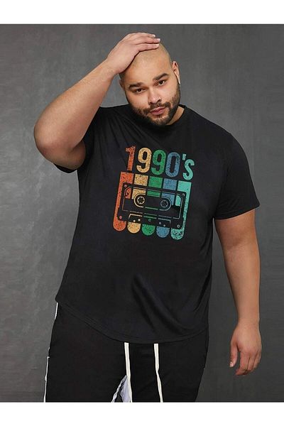 Boi Vintage 1990 Printed Oversize ανδρικό μπλουζάκι Casual Boyfirend