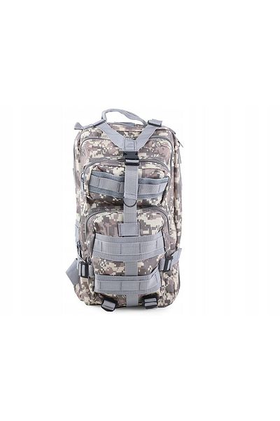 CRACOS Camouflage Tactical Backpack, ®, 43x25x24 Cm, 30l, Military Grey, Hiking, Multiple Compartments