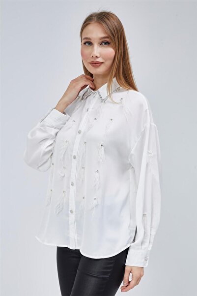 HomeStore Ötriş Saçaklı Gömlek